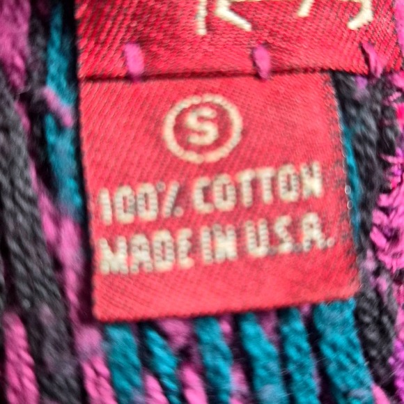 American Eagle Outfitters Women's Geometric Knit Sweater Purple Pink Teal Size S - Picture 6 of 7